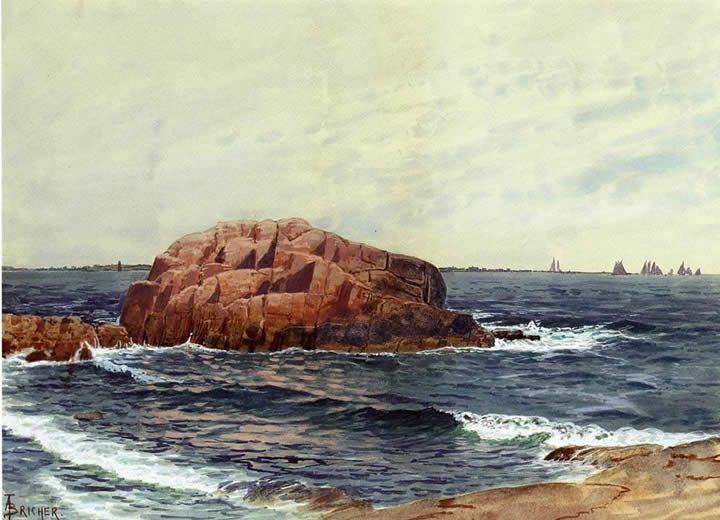 Alfred Thompson Bricher Rocks near the Coast